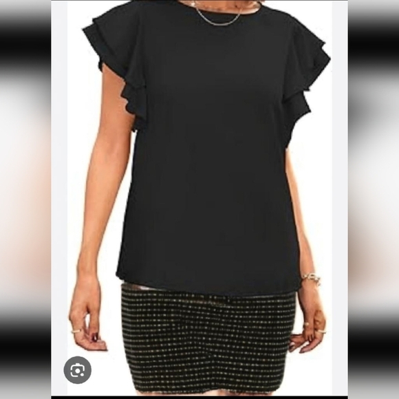 Theory/ Tweed Mini skirt/ Wool blend/ Zippered/ Black & white/ Size US 4 - Picture 3 of 15